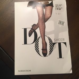 Nordstrom Nude tight with Black Polka Dots
